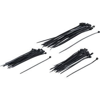 BGS Do it yourself Kabelbinder assortiment zwart 100 - 200 mm 75 delig