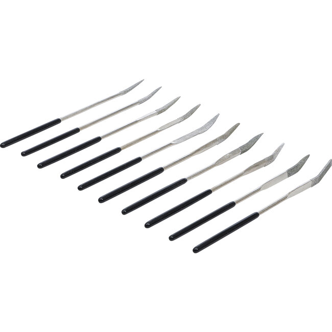 BGS Diamant vijlenset gebogen 140 x 3 mm 10 delig