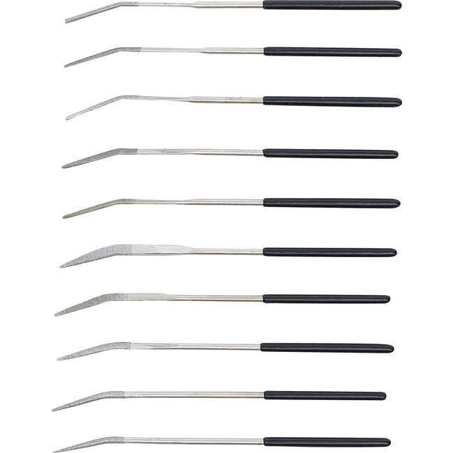 BGS Diamant vijlenset gebogen 140 x 3 mm 10 delig