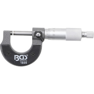 BGS technic Micrometer in houten cassette nauwkeurigheid 0,01 mm 0 - 25 mm