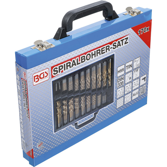 BGS Spiraalborenset HSS titanium gecoat 1 - 10 mm 170 delig