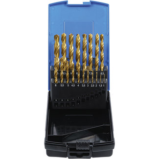 BGS technic Spiraalborenset HSS titanium gecoat 1 - 10 mm 19 delig