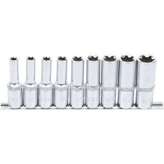 BGS technic Doppenset lang E-profiel 1/2" E10-E24, 9 delig