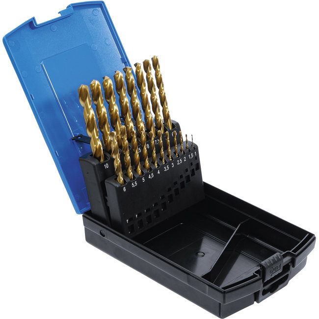 BGS Spiraalborenset HSS-G titanium gecoat 1 - 10 mm 19 delig