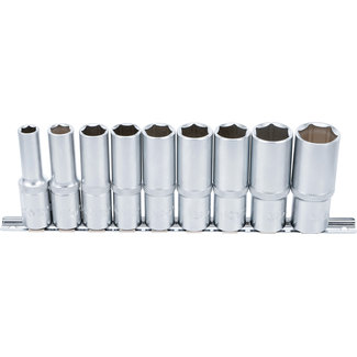 BGS technic Doppenset zeskant, diep 1/2" 10 - 24 mm 9 delig