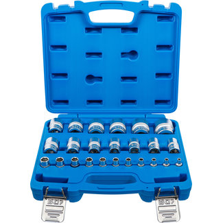 BGS technic Doppenset zeskant 1/4" en 1/2" inches 24 delig