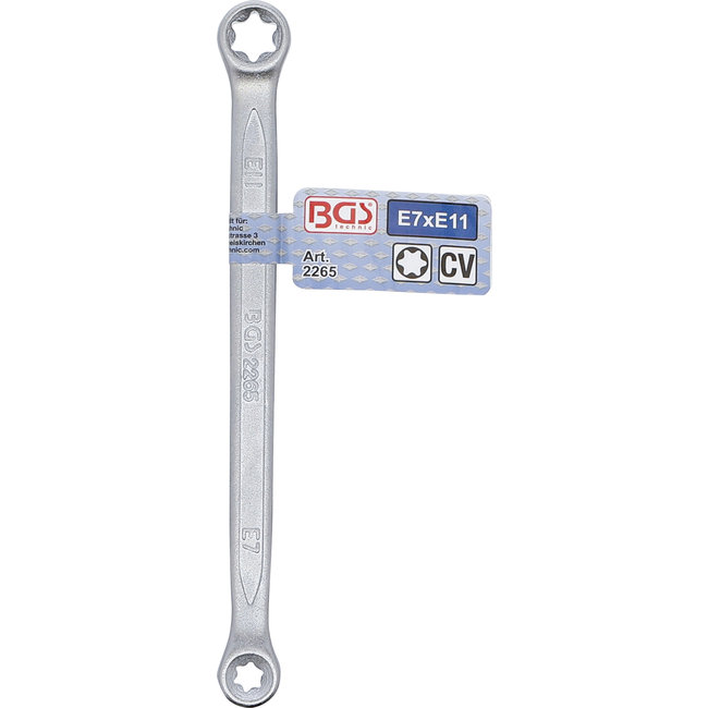 BGS Ringsleutel met E-profiel koppen E7 x E11