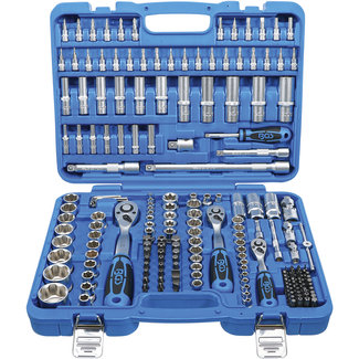 BGS technic Dopsleutelset golfprofiel 1/4", 3/8" en 1/2" 192 delig