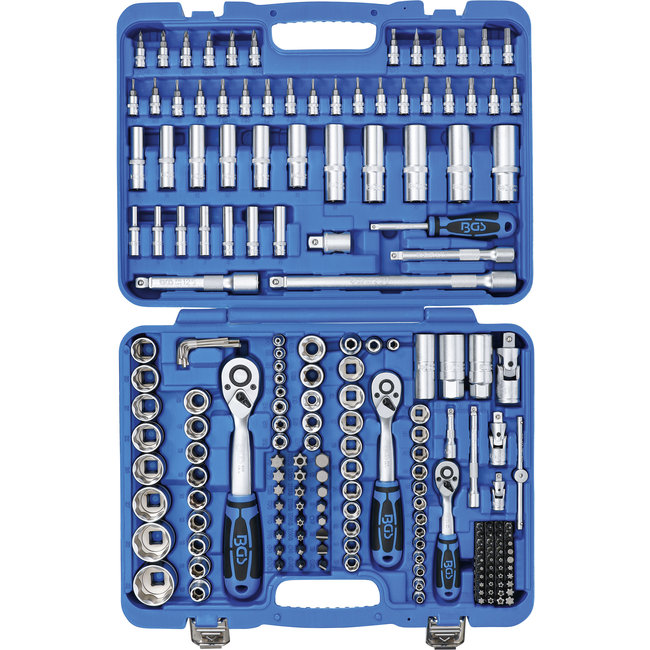 BGS Dopsleutelset golfprofiel 1/4", 3/8" en 1/2" 192 delig