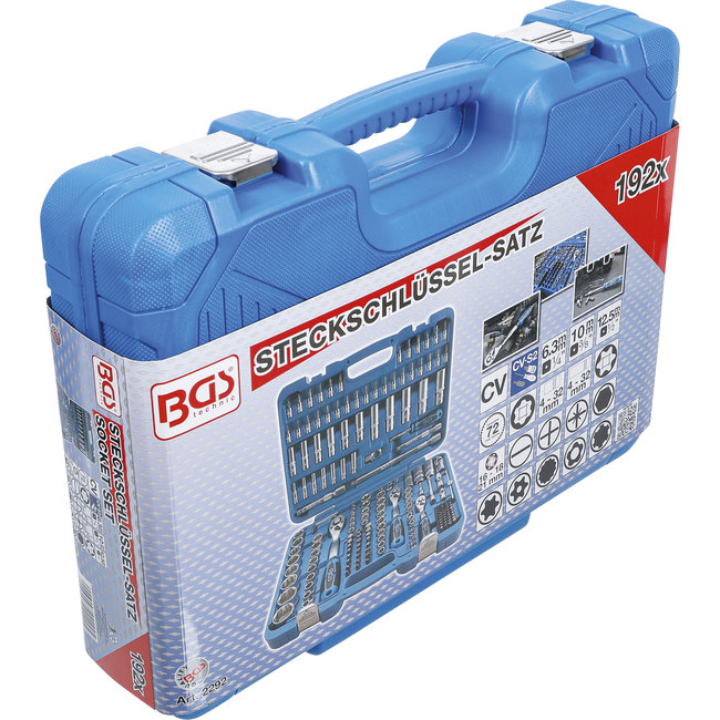 BGS Dopsleutelset golfprofiel 1/4", 3/8" en 1/2" 192 delig