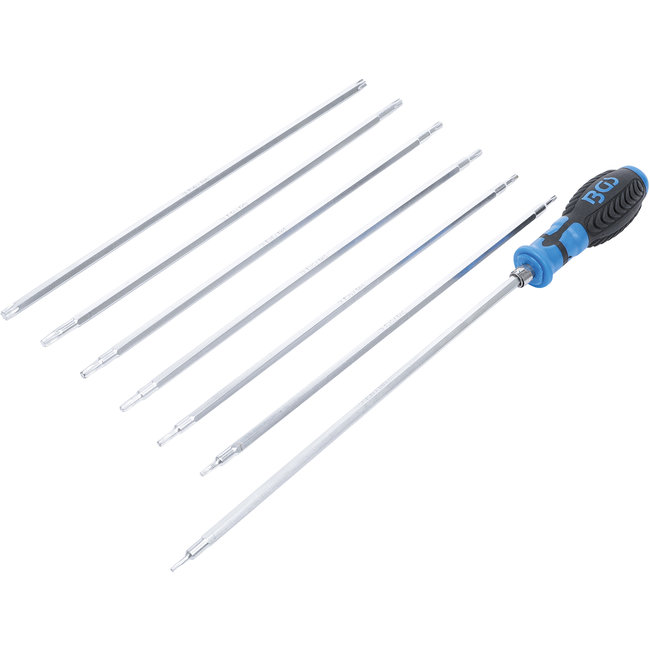 BGS Schroevendraaierset met wissellemmets Torx en Torx Plus met boring 8 delig