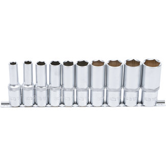 BGS technic Doppenset zeskant, diep 1/2" inches 10 delig