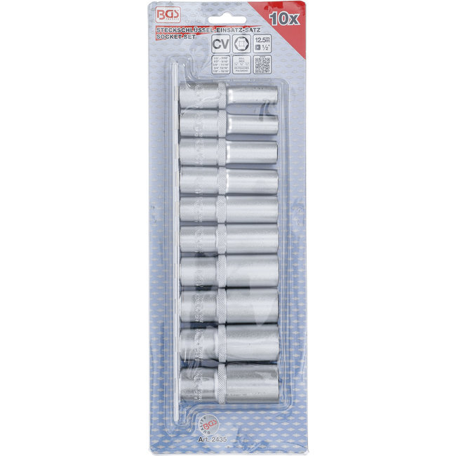 BGS Doppenset zeskant, diep 1/2" inches 10 delig