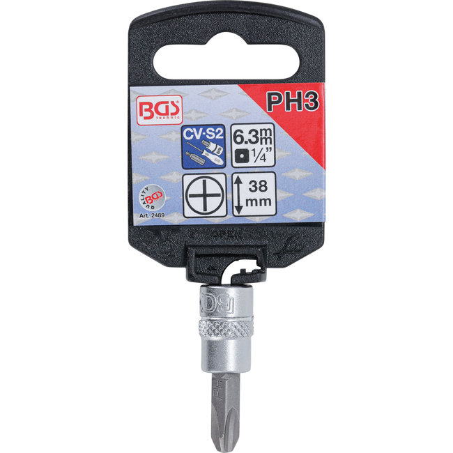 BGS Dopsleutelbit 1/4" kruiskop PH3