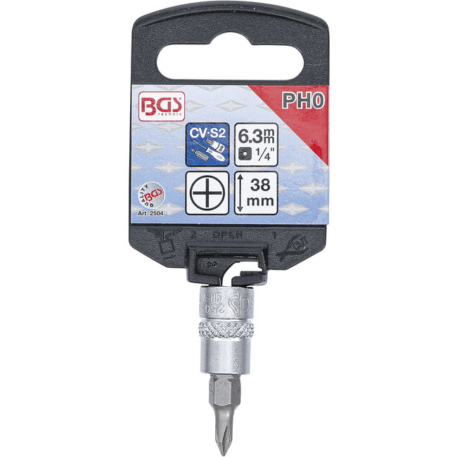 BGS Dopsleutelbit 1/4" kruiskop PH0