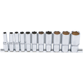 BGS technic Doppenset zeskant, diep 3/8" inches 11 delig