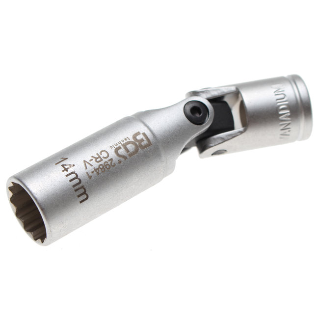 BGS Cardan bougiedop zeskant 3/8" 14 mm