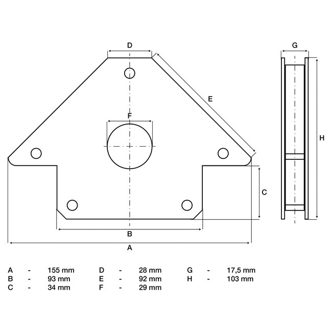 BGS Lasmagneet 155 mm