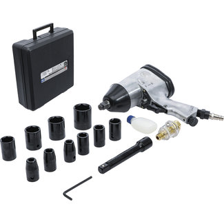 BGS Do it yourself Lucht slagmoersleutelset met dopsleutelset 9 - 27 mm 1/2" 312 Nm 16 delig