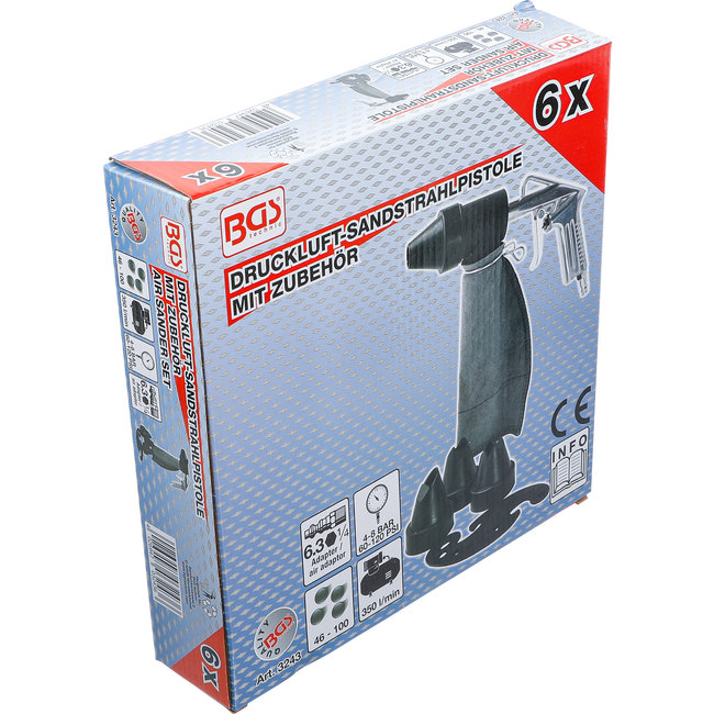 BGS Lucht zandstraalpistool met toebehoren