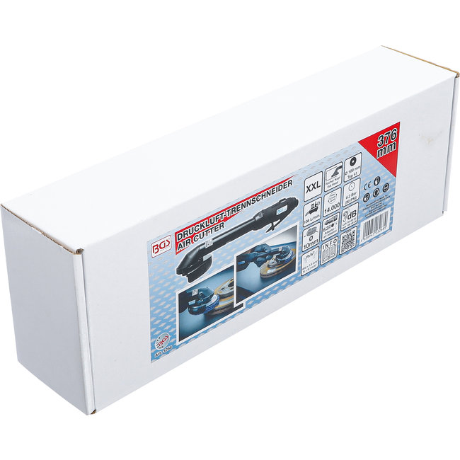 BGS Lucht doorslijpmachine extra lang vlakke kop 376 mm