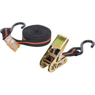 BGS Do it yourself Ratel spanband met 2 zware haken 24 mm x 5 meter