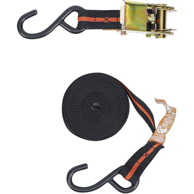 BGS Ratel spanband met 2 zware haken 24 mm x 5 meter