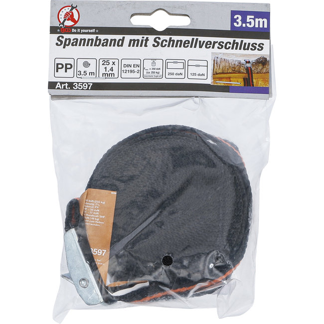 BGS Spanband met snelsluiting 3,5 m x 25 mm
