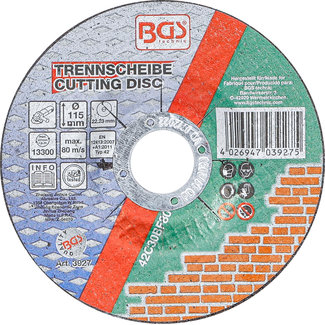 BGS technic Doorslijpschijf voor steen Ø 115 x 2,5 x 22,2 mm type 42
