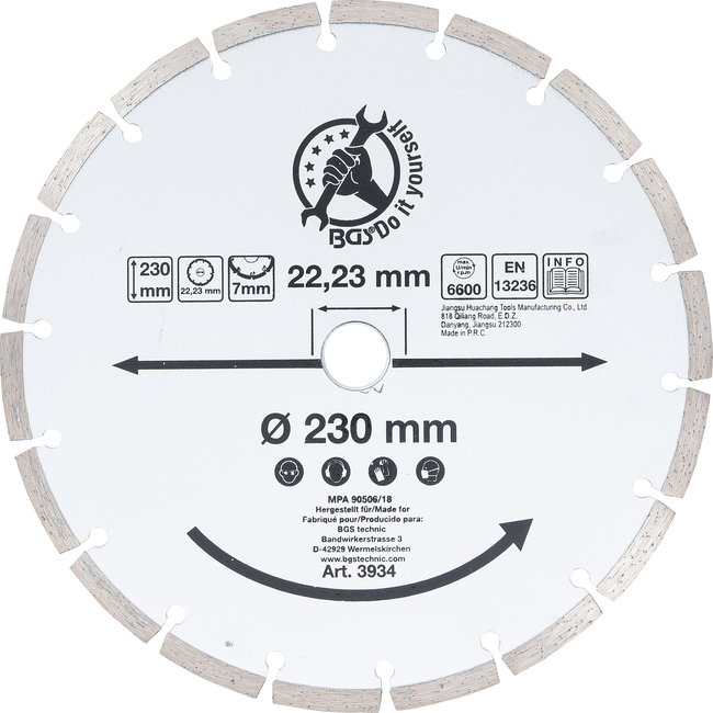 BGS Segment-doorslijpschijf Ø 230 mm