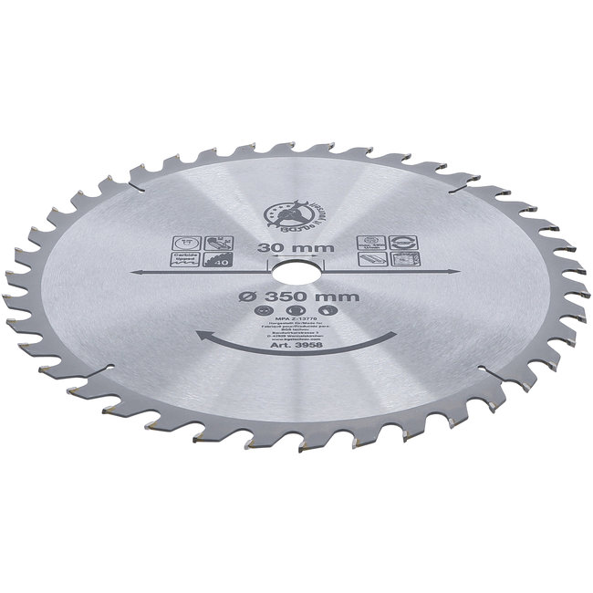 BGS HM cirkelzaagblad Ø 350 x 30 x 3,4 mm 40 tanden