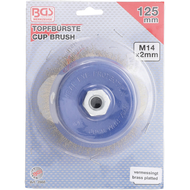 BGS Komborstel staaldraad opname M14 x 2 Ø 125 mm x 75 mm