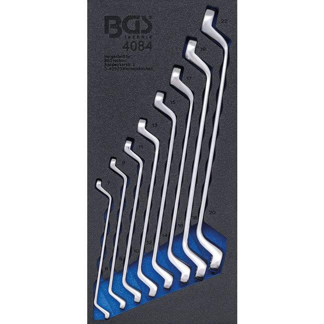 BGS Ringsleutelset 6x7 - 20x22 mm diep gebogen 8 delig