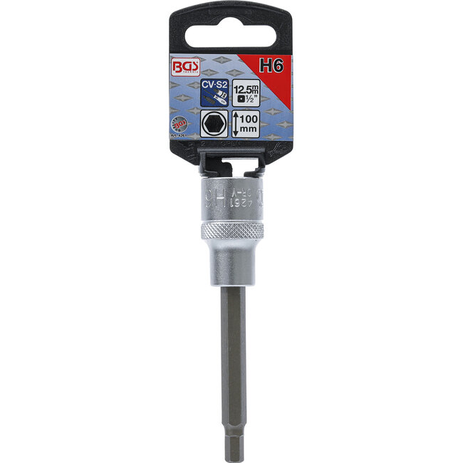 BGS Dopsleutelbit lengte 100 mm 1/2" INBUS 6 mm