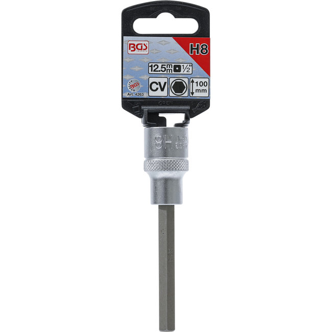 BGS Dopsleutelbit lengte 100 mm 1/2" INBUS 8 mm