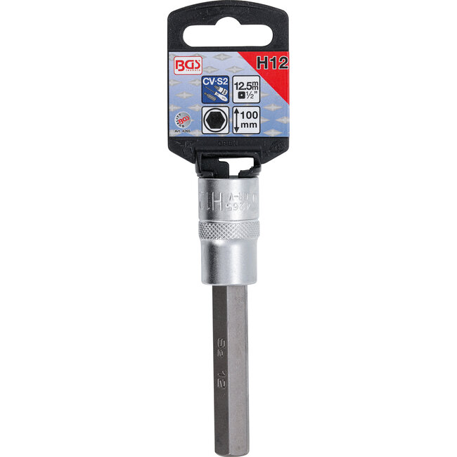 BGS Dopsleutelbit lengte 100 mm 1/2" INBUS 12 mm