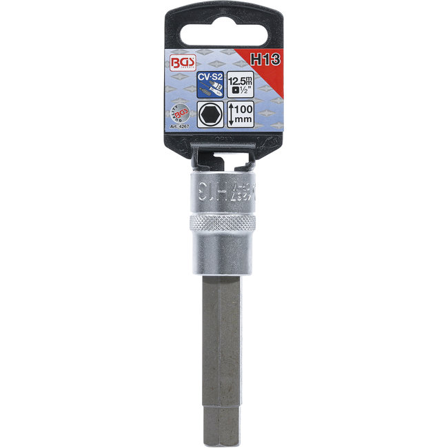 BGS Dopsleutelbit lengte 100 mm 1/2" inbus 13 mm