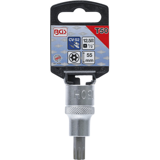 BGS Dopsleutelbit 1/2" Torx met boring T50