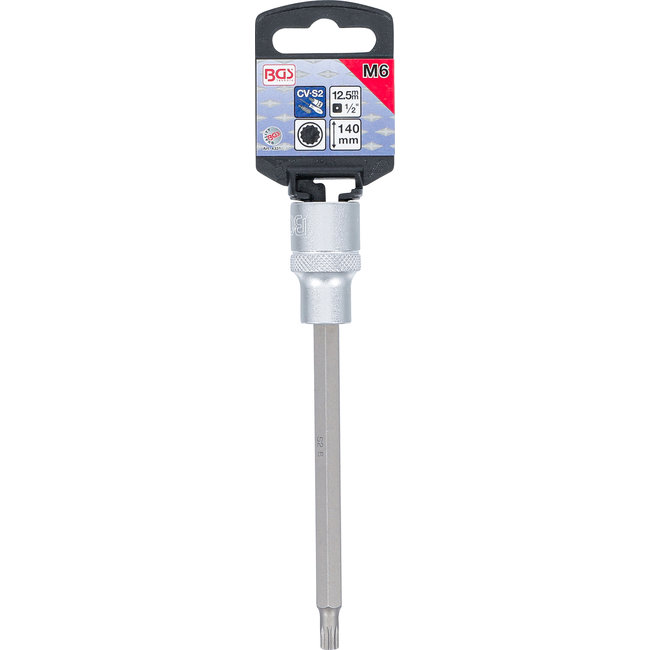 BGS Dopsleutelbit lengte 140 mm 1/2" veeltand (voor XZN) M6