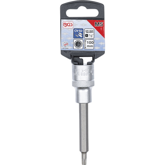 BGS Dopsleutelbit lengte 100 mm 1/2" veeltand (voor XZN) M5