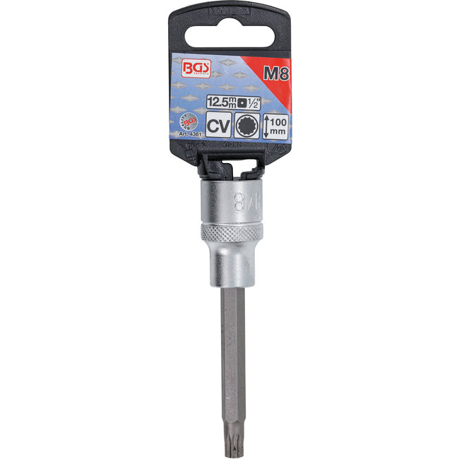 BGS Dopsleutelbit lengte 100 mm 1/2" veeltand (voor XZN) M8