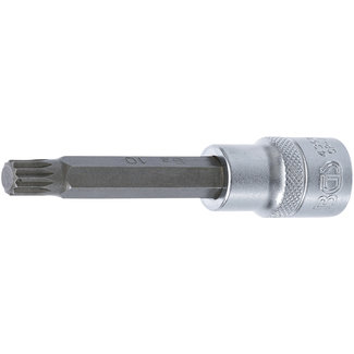 BGS technic Dopsleutelbit lengte 100 mm 1/2" veeltand (voor XZN) M10
