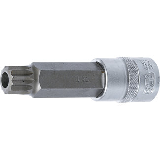 BGS technic Dopsleutelbit lengte 100 mm 1/2" veeltand (voor XZN) met boring M18
