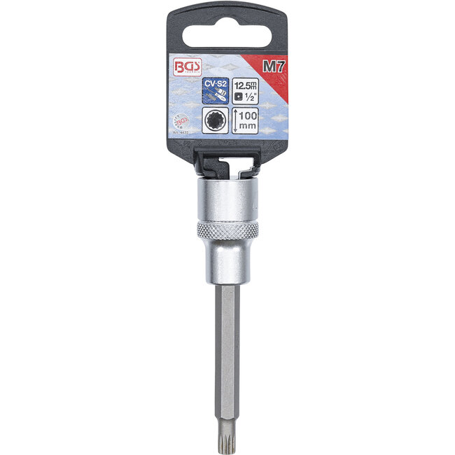 BGS Dopsleutelbit lengte 100 mm 1/2" veeltand (voor XZN) M7
