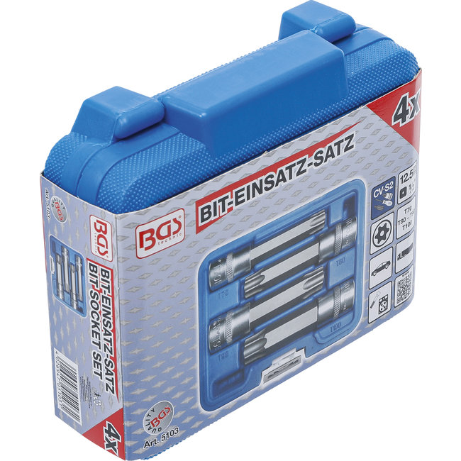 BGS Dopsleutelbitset 1/2" Torx met boring 4 delig