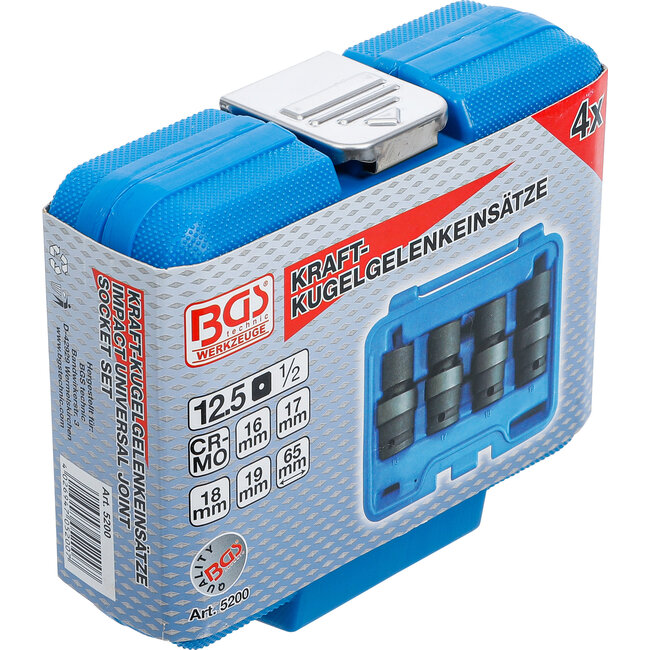 BGS Kracht kogelkop doppenset 1/2" 4 delig
