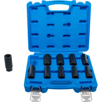 BGS technic Kracht doppenset zeskant, diep 1/2" 10 - 24 mm 10 delig