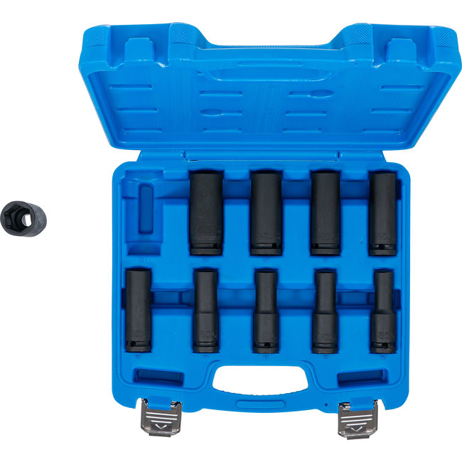 BGS Kracht doppenset zeskant, diep 1/2" 10 - 24 mm 10 delig