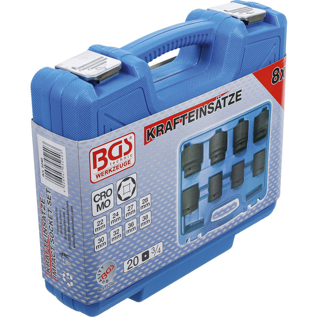 BGS Kracht doppenset 3/4" 22 - 38 mm, 8 delig