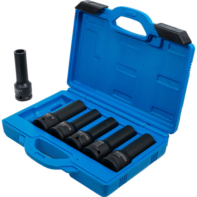 BGS Kracht doppenset E-profiel, twaalfkant 3/4" 6 delig